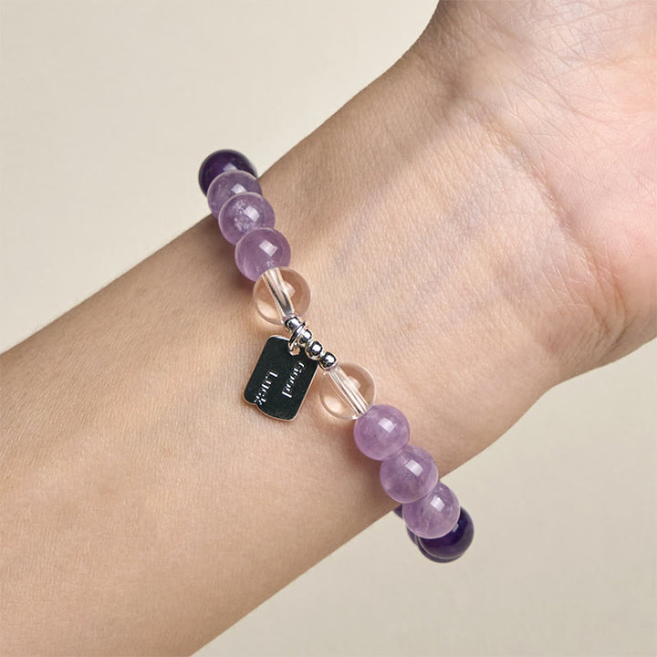 Bracelet porte-bonheur en Buddha Stones , quartz rose et quartz fraise - image 4
