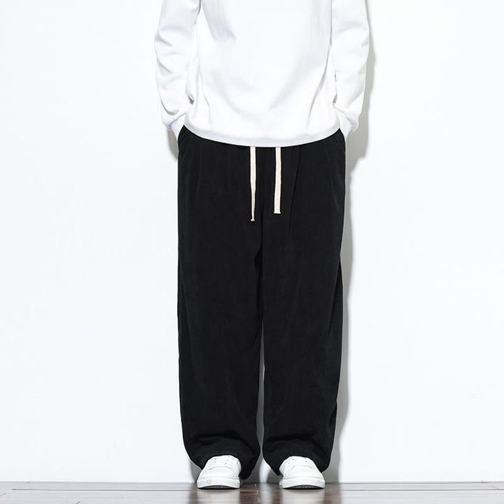 Pantalon sarouel en velours côtelé pur coton avec cordon de serrage et poches pour homme Motif Buddha Stones - Noir - US/UK/AU46，EU56 (5XL) - image 23