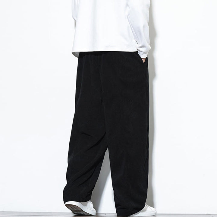 Pantalon harem pour homme en velours côtelé pur, uni, avec cordon de serrage et poches , Buddha Stones - image 27