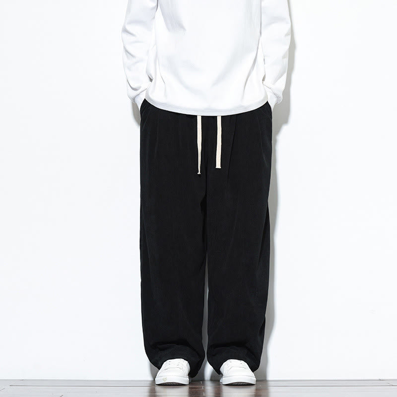 Pantalon sarouel en velours côtelé pur coton avec cordon de serrage et poches pour homme Motif Buddha Stones - Noir - US/UK/AU46，EU56 (5XL) - image 23