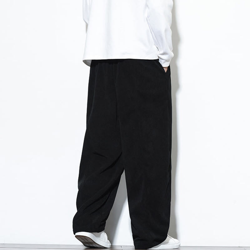 Pantalon harem pour homme en velours côtelé pur, uni, avec cordon de serrage et poches , Buddha Stones - image 27
