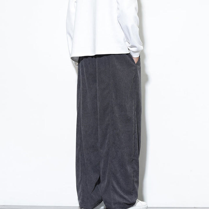 Pantalon harem pour homme en velours côtelé pur, uni, avec cordon de serrage et poches , Buddha Stones - image 12