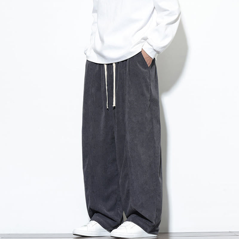 Pantalon sarouel en velours côtelé pur coton avec cordon de serrage et poches pour homme Motif Buddha Stones - image 16
