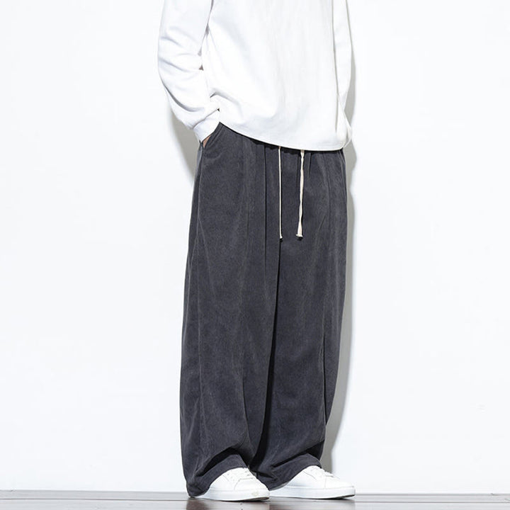 Pantalon harem pour homme en velours côtelé pur, uni, avec cordon de serrage et poches , Buddha Stones - image 18