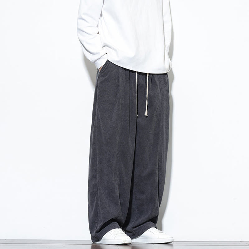 Pantalon harem pour homme en velours côtelé pur, uni, avec cordon de serrage et poches , Buddha Stones - image 18