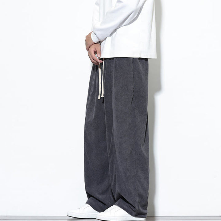 Pantalon harem pour homme en velours côtelé pur, uni, avec cordon de serrage et poches , Buddha Stones - image 11