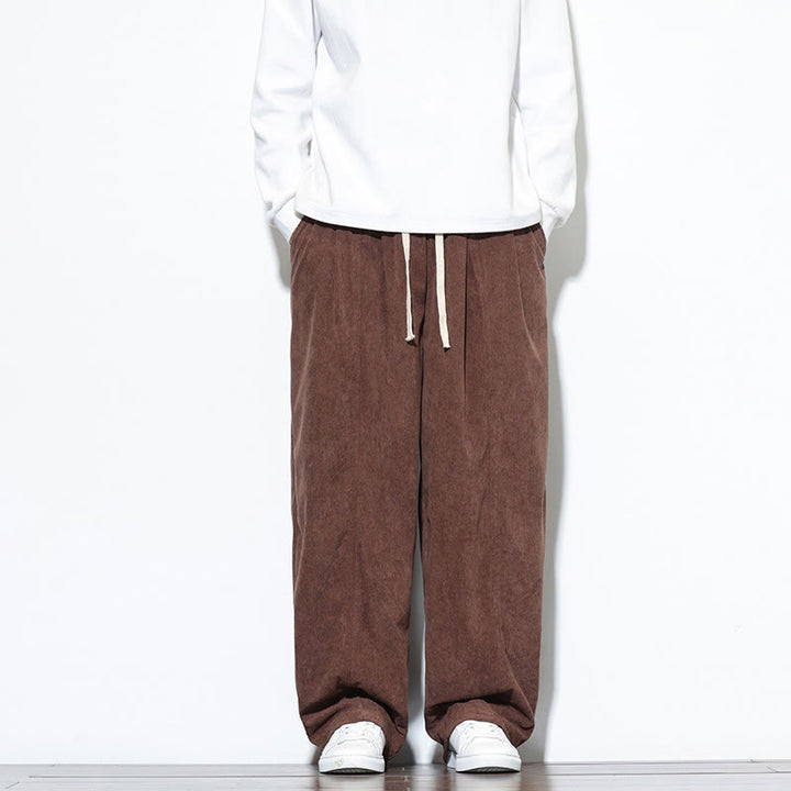 Pantalon sarouel en velours côtelé pur coton avec cordon de serrage et poches pour homme Motif Buddha Stones - Terre de sienne - US/UK/AU46，EU56 (5XL) - image 31