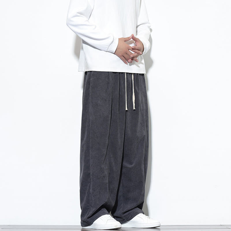 Pantalon harem pour homme en velours côtelé pur, uni, avec cordon de serrage et poches , Buddha Stones - image 17