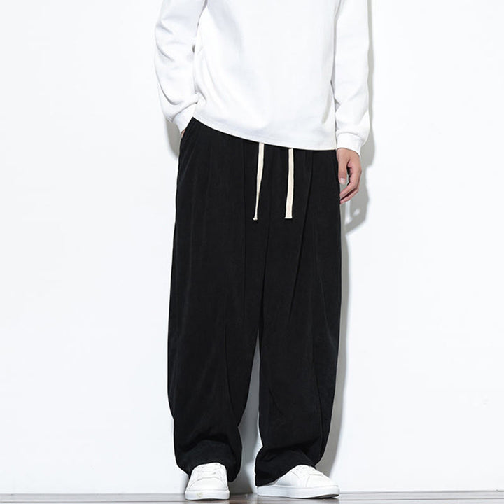 Pantalon harem pour homme en velours côtelé pur, uni, avec cordon de serrage et poches , Buddha Stones - image 30