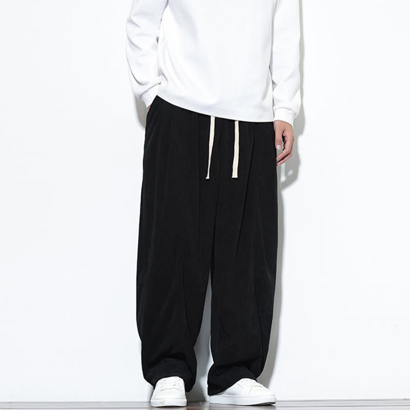 Pantalon harem pour homme en velours côtelé pur, uni, avec cordon de serrage et poches , Buddha Stones - image 30