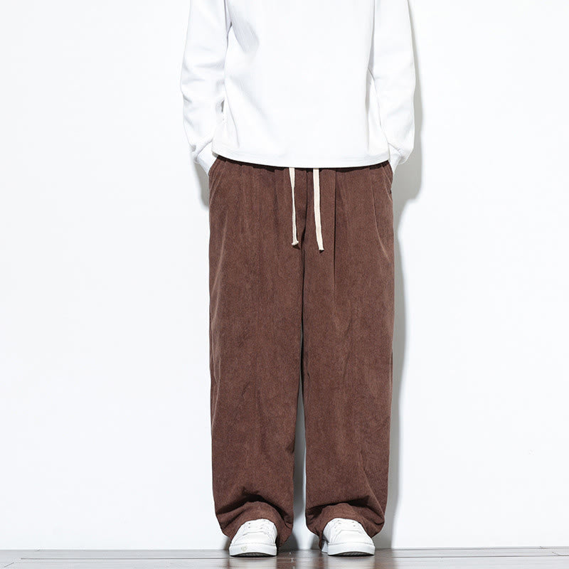 Pantalon harem pour homme en velours côtelé pur, uni, avec cordon de serrage et poches , Buddha Stones - Terre de sienne - US/UK/AU46，EU56 (5XL) - image 31