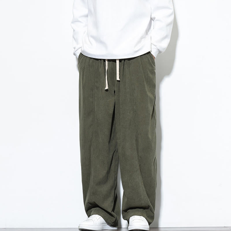 Pantalon harem pour homme en velours côtelé pur, uni, avec cordon de serrage et poches , Buddha Stones - image 5