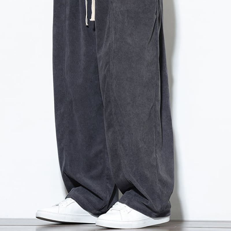 Pantalon harem pour homme en velours côtelé pur, uni, avec cordon de serrage et poches , Buddha Stones - image 22