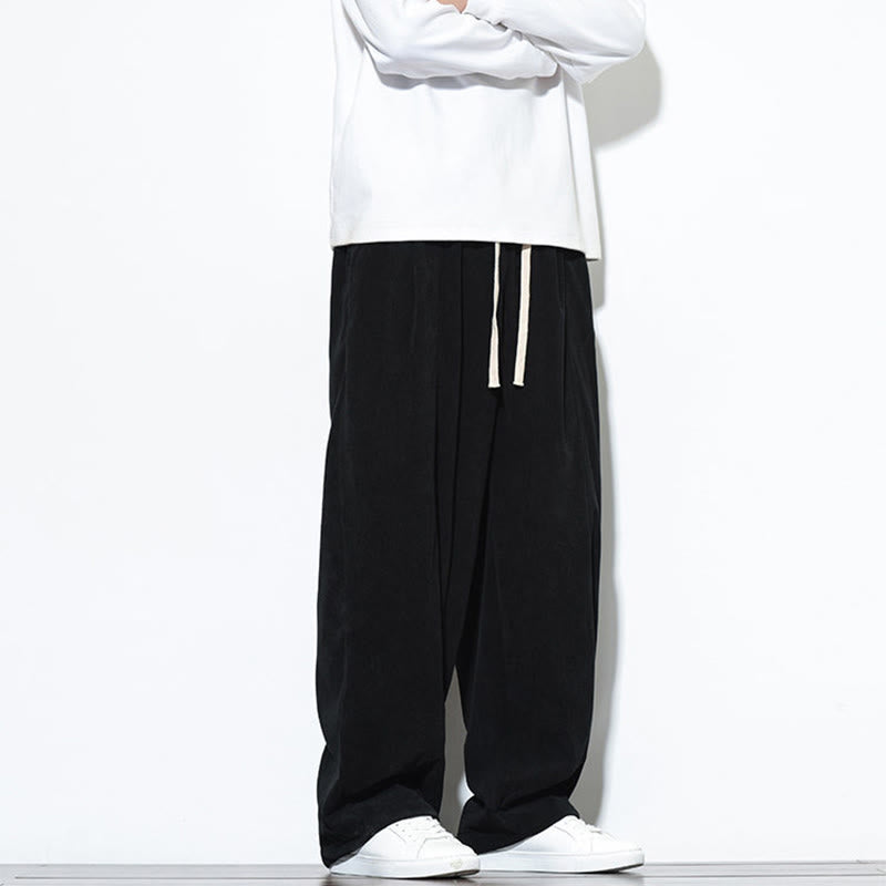 Pantalon harem pour homme en velours côtelé pur, uni, avec cordon de serrage et poches , Buddha Stones - image 28
