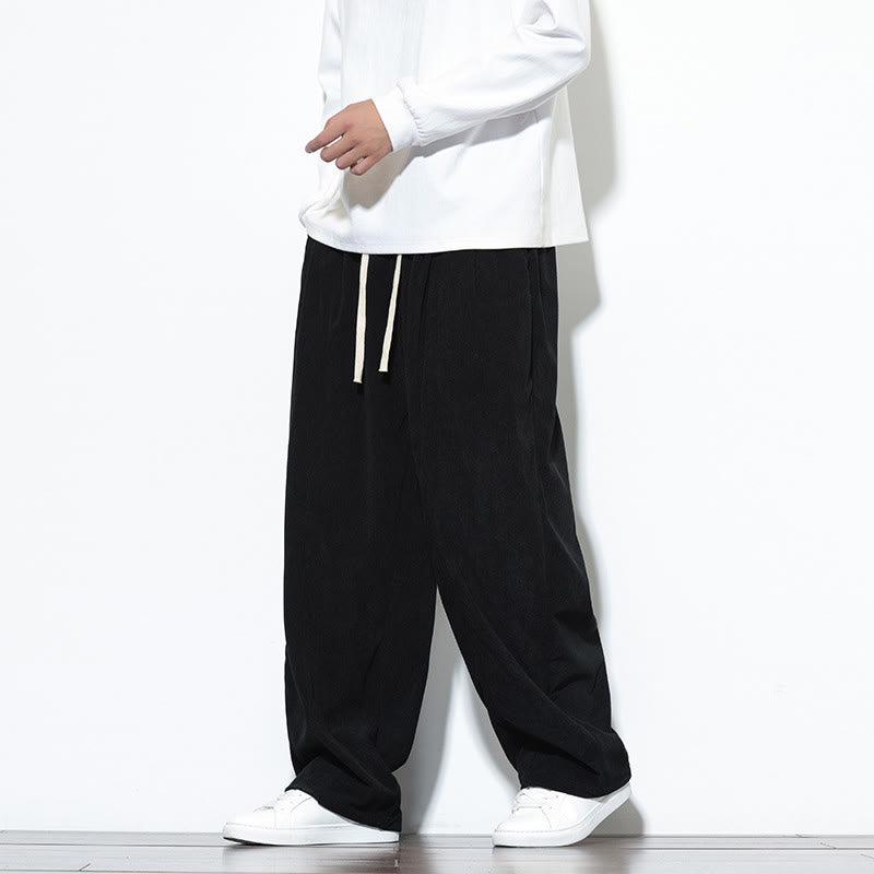 Pantalon harem pour homme en velours côtelé pur, uni, avec cordon de serrage et poches , Buddha Stones - image 24