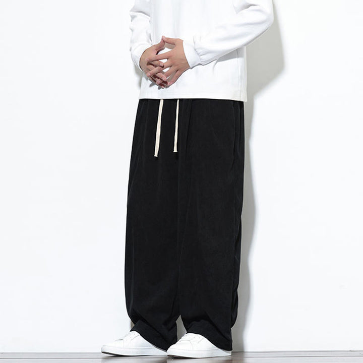 Pantalon harem pour homme en velours côtelé pur, uni, avec cordon de serrage et poches , Buddha Stones - image 29
