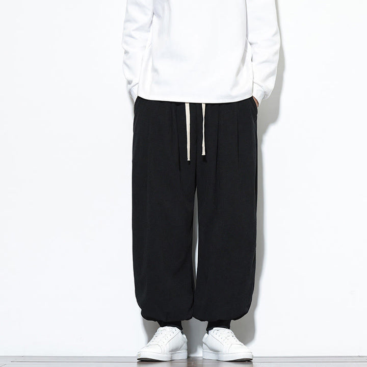 Pantalon sarouel en velours côtelé de coton pour homme, motif Buddha Stones Fall, uni, avec cordon de serrage, design simple, avec poches - Noir - US/UK/AU46，EU56 (5XL) - image 21