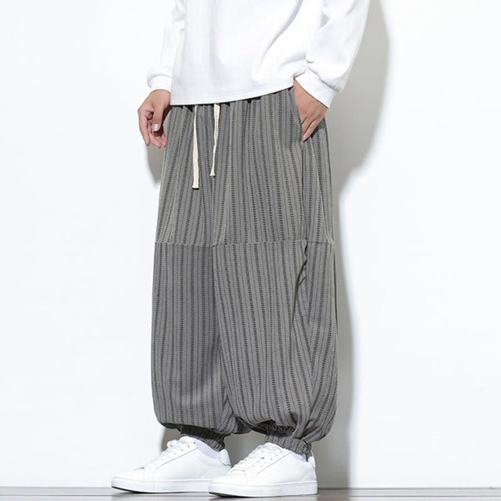 Pantalon Buddha Stones en velours côtelé pour homme, motif rayé, avec cordon de serrage et poches - image 38