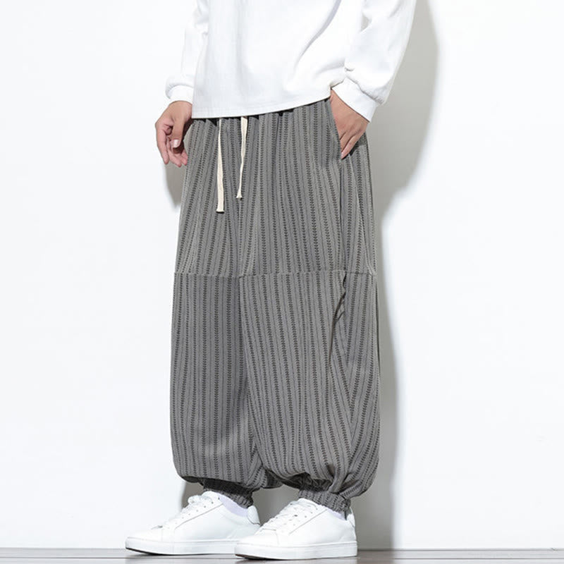 Pantalon Buddha Stones en velours côtelé pour homme, motif rayé, avec cordon de serrage et poches - image 38
