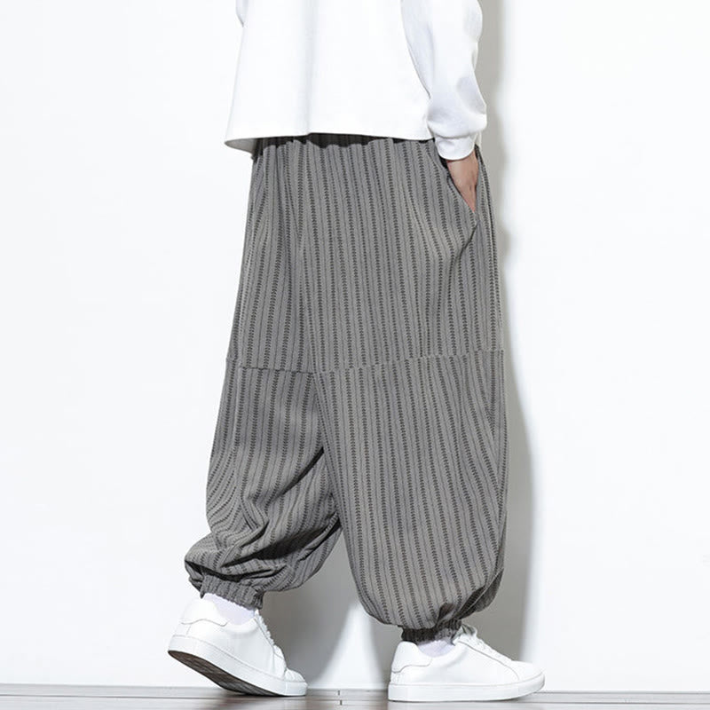Pantalon Buddha Stones en velours côtelé pour homme, motif rayé, avec cordon de serrage et poches - image 35