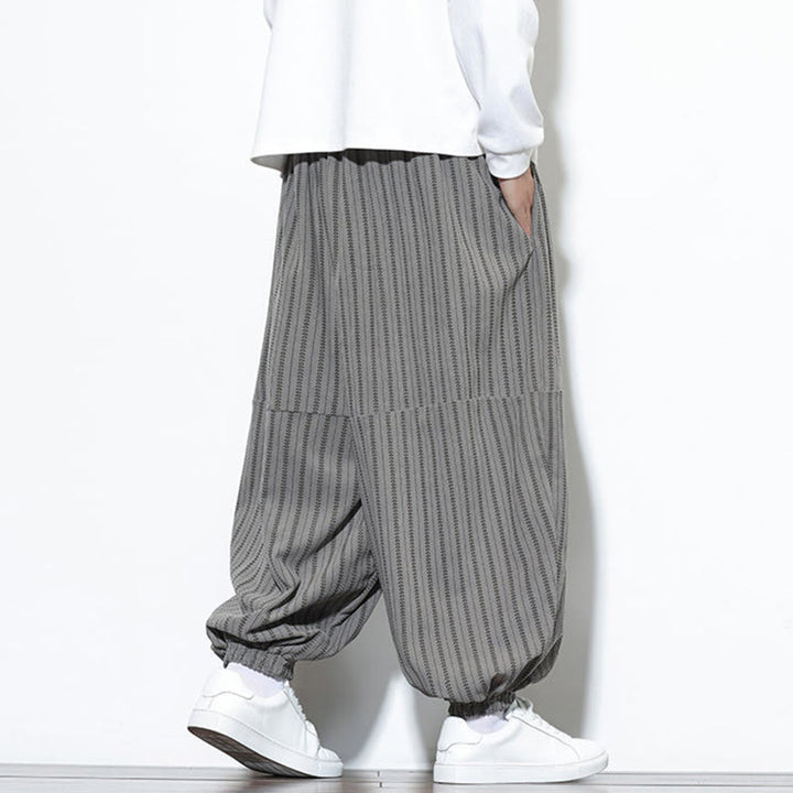 Pantalon Buddha Stones en velours côtelé pour homme, motif rayé, avec cordon de serrage et poches - image 35