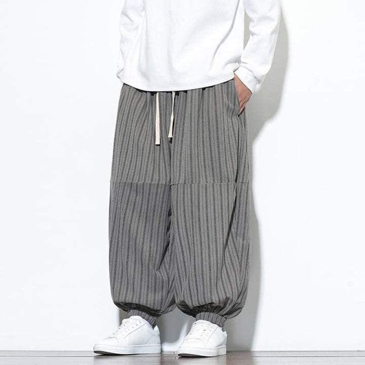 Pantalon Buddha Stones en velours côtelé pour homme, motif rayé, avec cordon de serrage et poches - image 41