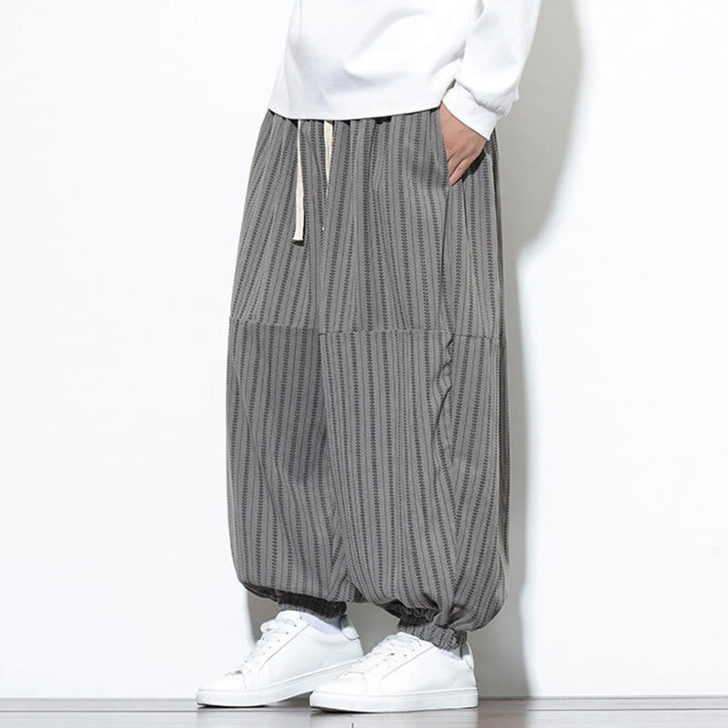 Pantalon Buddha Stones en velours côtelé pour homme, motif rayé, avec cordon de serrage et poches - image 40