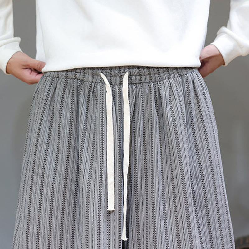 Pantalon Buddha Stones en velours côtelé pour homme, motif rayé, avec cordon de serrage et poches - image 50