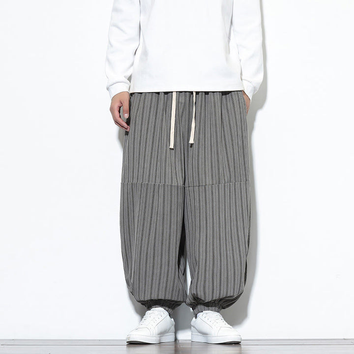 Pantalon Buddha Stones en velours côtelé pour homme, motif rayé, avec cordon de serrage et poches - Gris foncé - US/UK/AU46，EU56 (5XL) - image 33