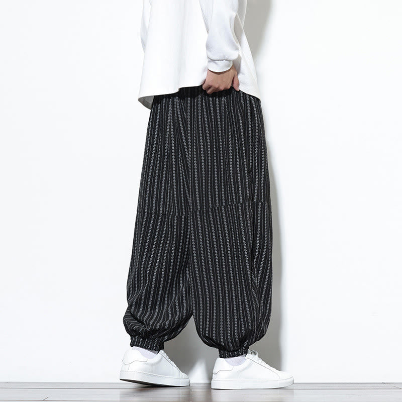 Pantalon Buddha Stones en velours côtelé pour homme, motif rayé, avec cordon de serrage et poches - image 13