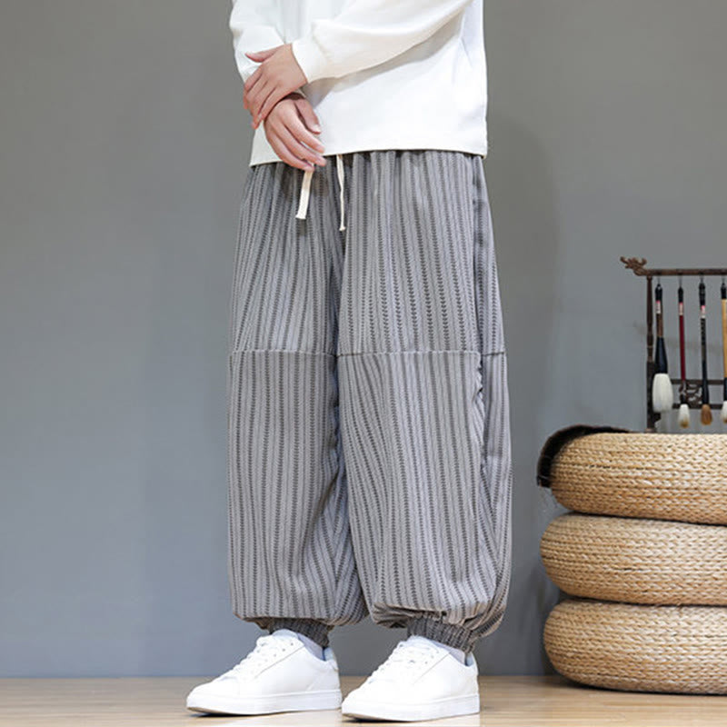 Pantalon Buddha Stones en velours côtelé pour homme, motif rayé, avec cordon de serrage et poches - image 45