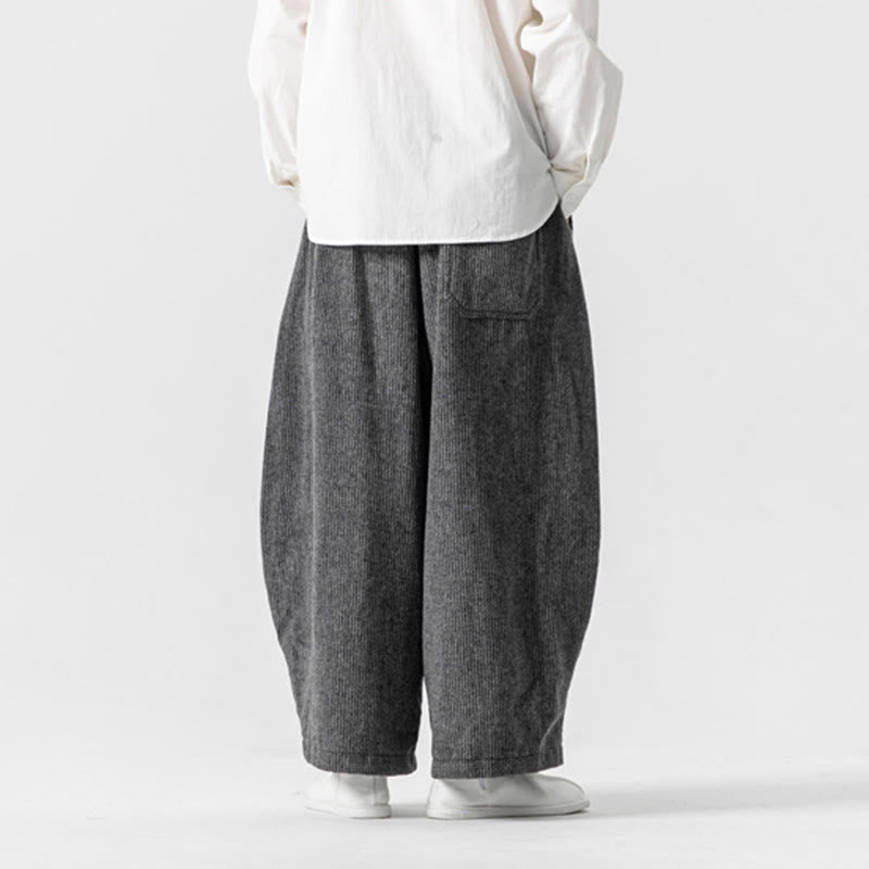 Pantalon large en coton avec poches et cordon de serrage pour homme, motif Buddha Stones Daily, couleur unie - image 3