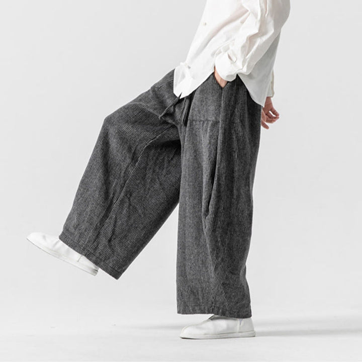 Pantalon large en coton avec poches et cordon de serrage pour homme, motif Buddha Stones Daily, couleur unie - image 8