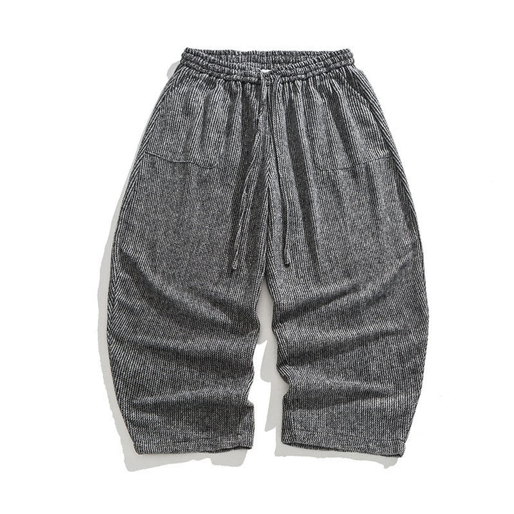 Pantalon large en coton avec poches et cordon de serrage pour homme, motif Buddha Stones Daily, couleur unie - image 9
