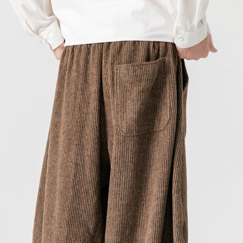 Pantalon large en coton avec poches et cordon de serrage pour homme, motif Buddha Stones Daily, couleur unie - image 22