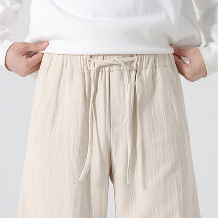 Pantalon large en pur coton avec cordon de serrage et poches pour homme, style zen chinois, motif Buddha Stones - image 6