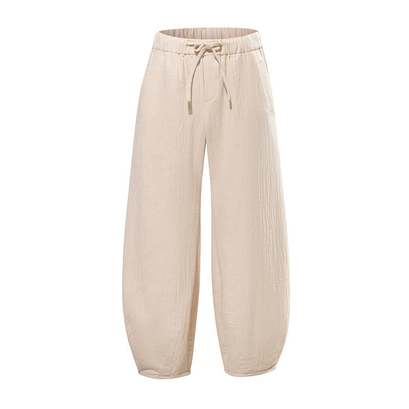 Pantalon large en pur coton avec cordon de serrage et poches pour homme, style zen chinois, motif Buddha Stones - image 9