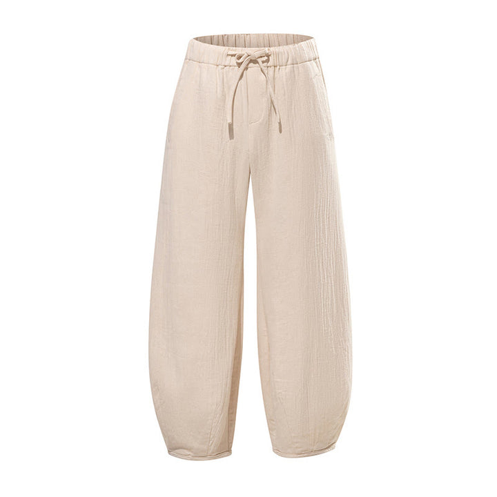 Pantalon large en pur coton avec cordon de serrage et poches pour homme, style zen chinois, motif Buddha Stones - image 9
