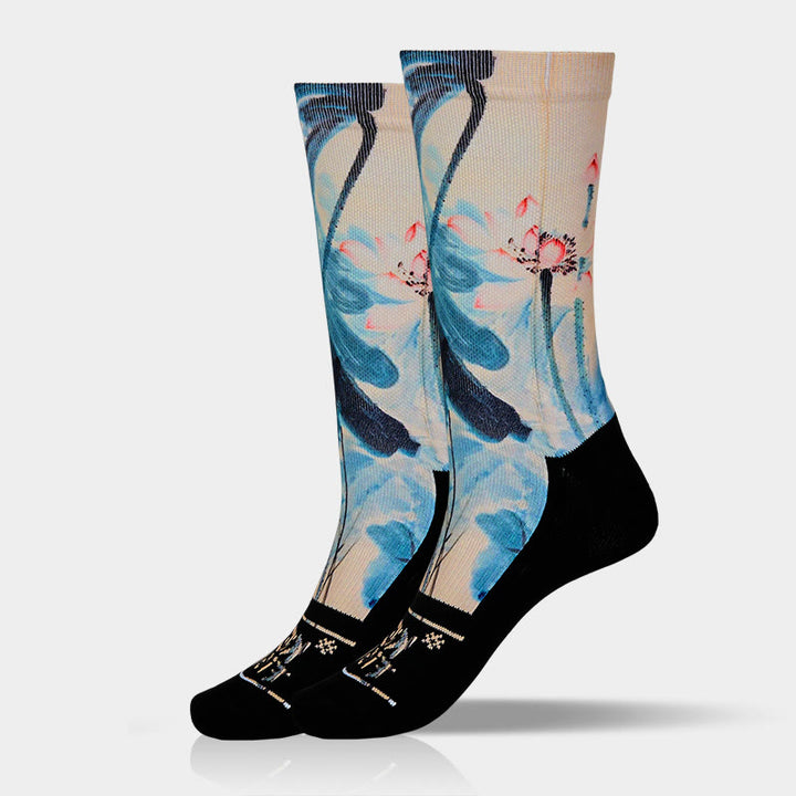 Chaussettes unisexes décontractées à motif de lotus et de Buddha Stones pour hommes et femmes - image 8