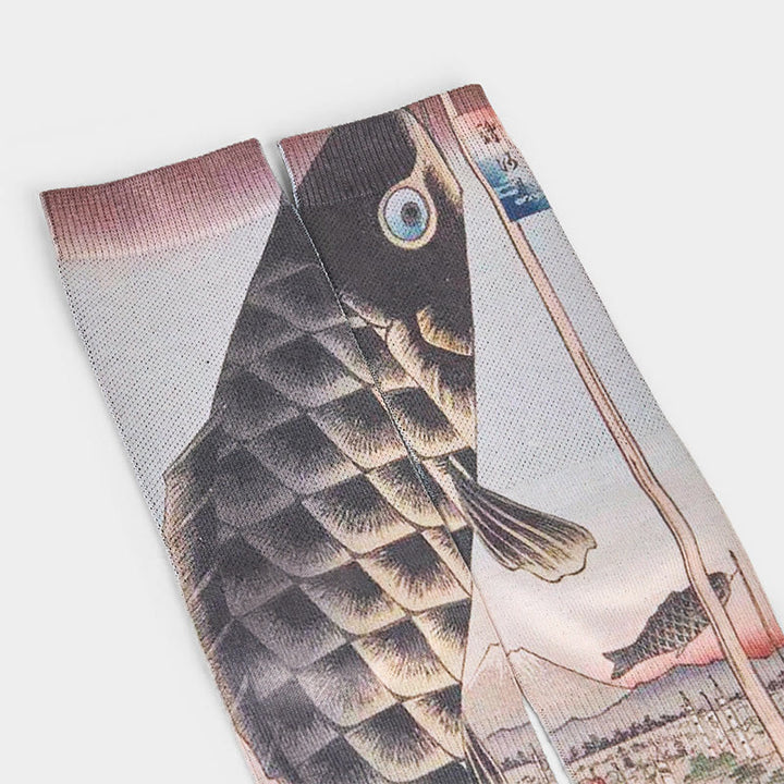 Buddha Stones unisexes décontractées à motif de poisson Koi du Mont Fuji pour hommes et femmes - image 2