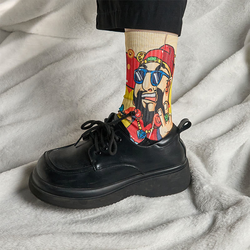 Chaussettes unisexes décontractées Buddha Stones God Of Wealth Red Envelopes Lingot Micro Crew pour hommes et femmes - image 5