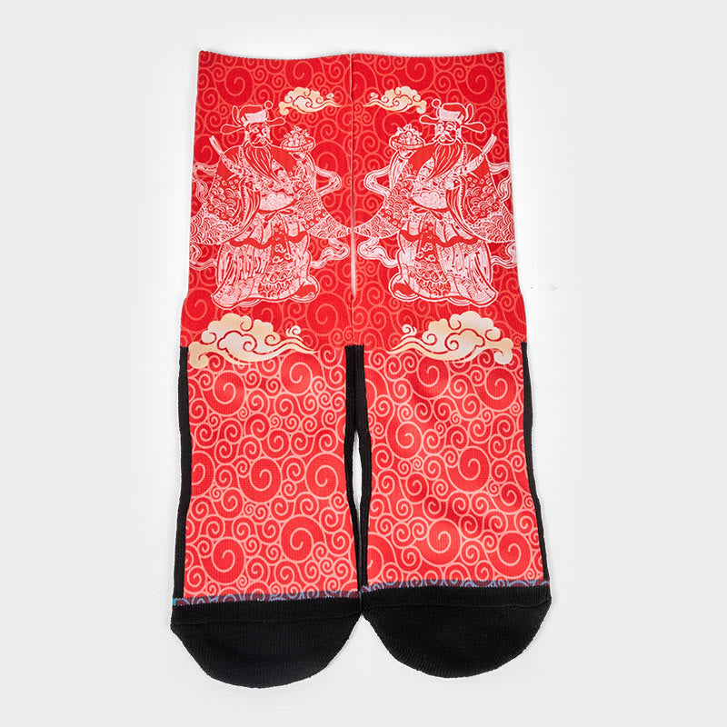 Chaussettes unisexes décontractées à motif Buddha Stones et nuages ​​de bon augure pour homme et femme - image 1