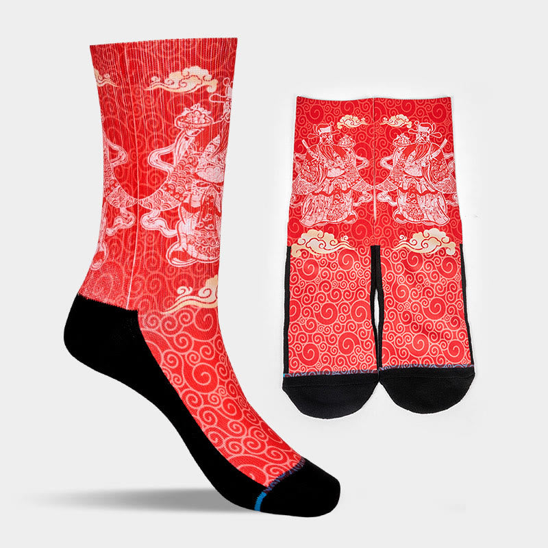 Chaussettes unisexes décontractées à motif Buddha Stones et nuages ​​de bon augure pour homme et femme - image 8