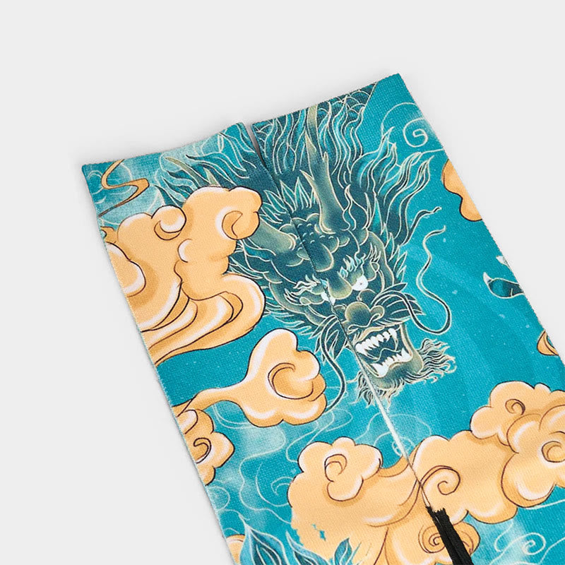 Buddha Stones courtes décontractées pour homme avec motif dragon et nuages ​​de bon augure - image 2