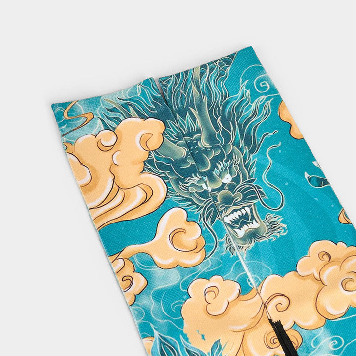 Buddha Stones courtes décontractées pour homme avec motif dragon et nuages ​​de bon augure - image 2