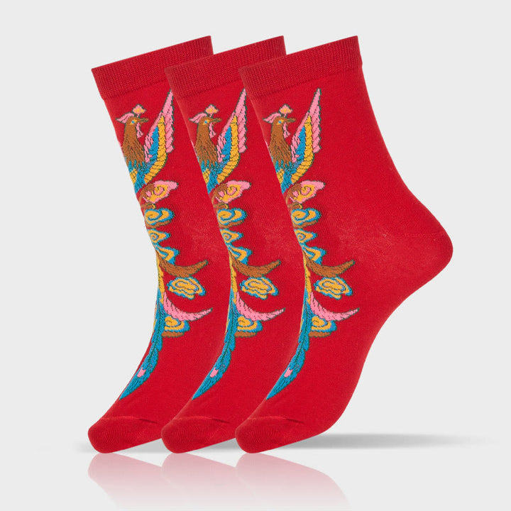 Lot de 3 paires de Buddha Stones décontractées multicolores pour femme Motif Phoenix - image 23