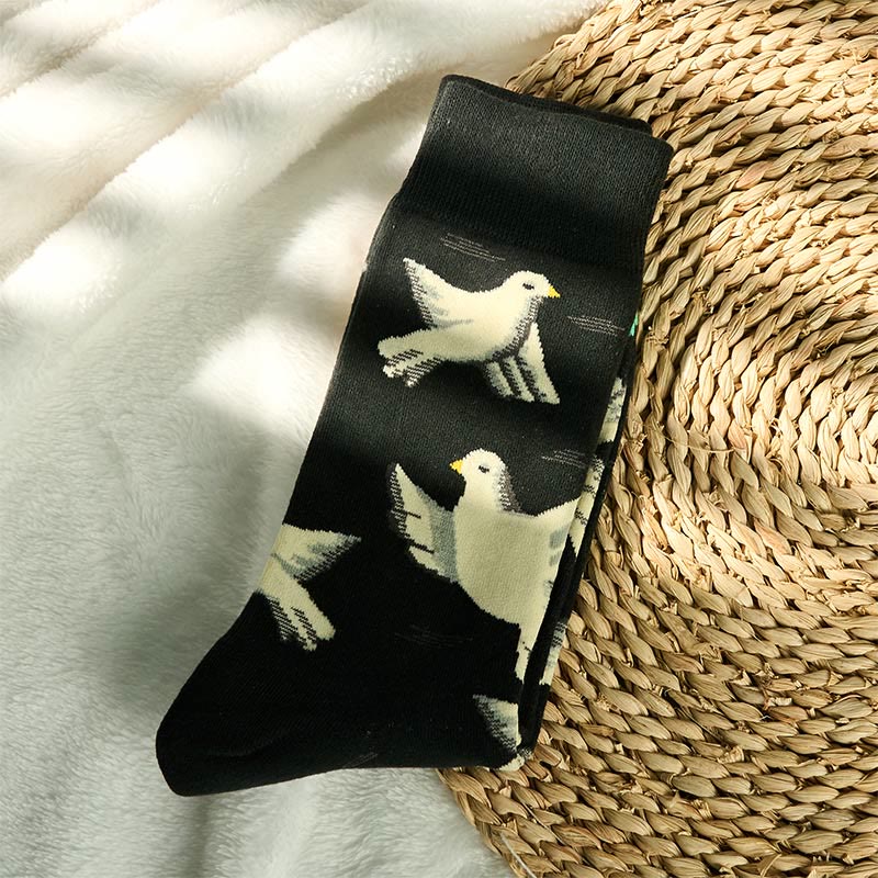 Chaussettes unisexes en coton à motif Buddha Stones Doves pour hommes et femmes - image 1