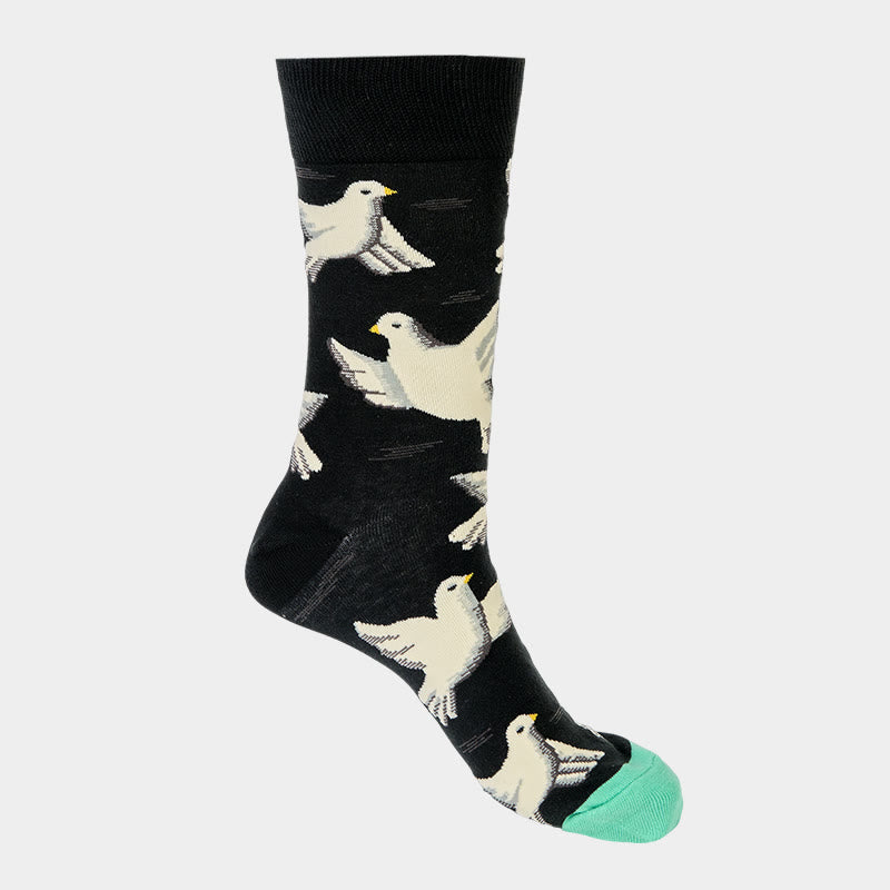 Chaussettes unisexes en coton à motif Buddha Stones Doves pour hommes et femmes - image 4
