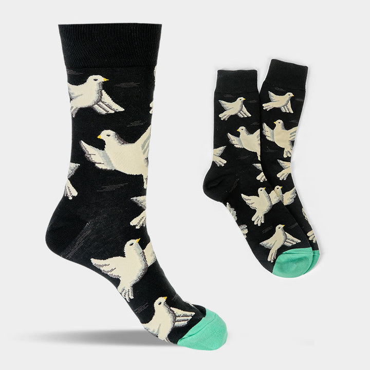 Chaussettes unisexes en coton à motif Buddha Stones Doves pour hommes et femmes - image 7