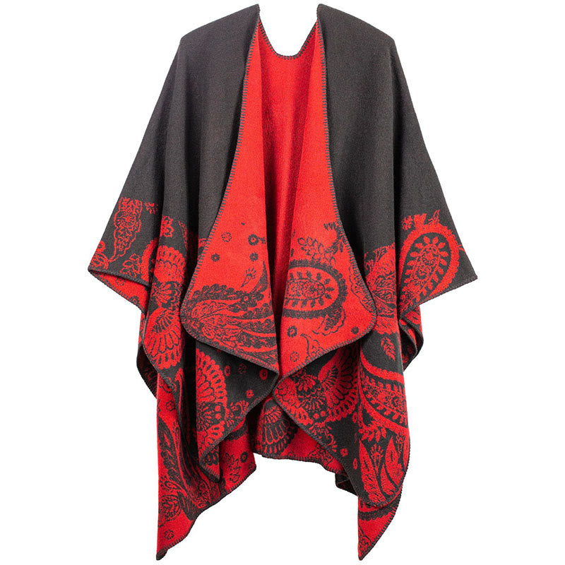 Écharpe unisexe à motif cachemire tibétain, motif Buddha Stones , automne-hiver - Rouge - image 7